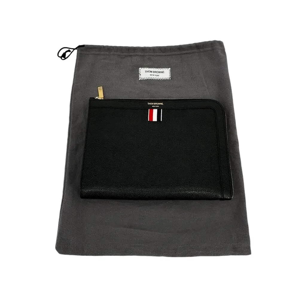 THOM BROWNE Mini Pebble Grain Gusset Folio